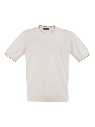 PESERICO stripe-detail T-shirt - White