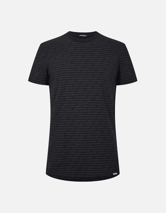 Dsquared2 Mens All Over Logo Black T-Shirt - Size: 42