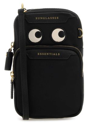 Anya Hindmarch Black Nylon Eyes Essentials Crossbody Bag