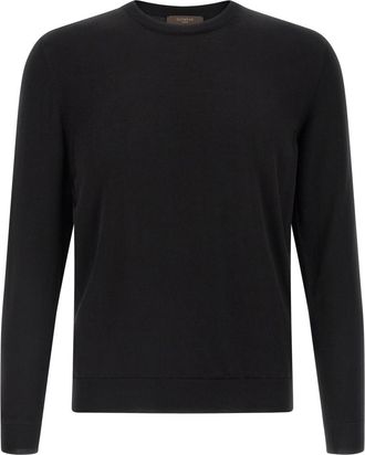 Zanone Black Cotton Sweater