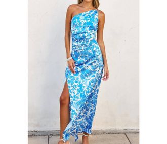 Dress Forum Afterglow Asymmetrical Maxi Dress In Blue Maui