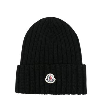 Moncler Black Logo Beanie Cap