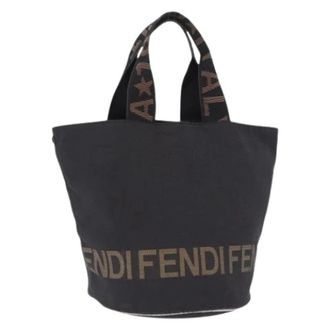 Fendi Pre-owned Canvas Tote Bag - Dames - Vintage Shopper - Zwart - ONE Size - Vintage