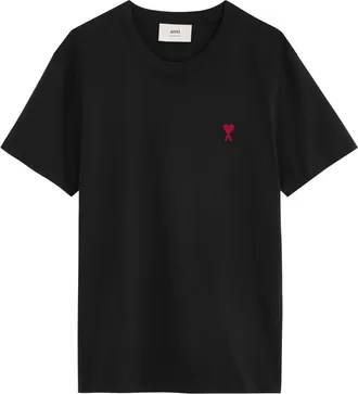 Ami Ami Paris Logo-embroidered Cotton T-shirt - Black - XL