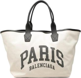 Balenciaga Pre-owned Vintage Tote Bag - Dames - Vintage Shopper - Beige - ONE Size - Leer - Vintage
