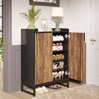 Tribesigns Tribesigns Zapatero, 25 Pares De Zapateros Con Puertas, Armario Organizador Moderno De 5 Niveles, Armario De Almacenamiento De Zapatos De Madera Indep