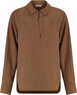 Max Mara Polo Shirt - Dames - Blouses - Bruin - XS - Overhemden
