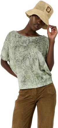 Gerard Darel Mariel Snakeskin Print T-Shirt in Khaki Green at Nordstrom, Size X-Large