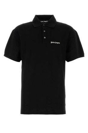 Palm Angels Black Piquet Polo Shirt