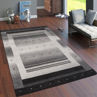 Paco Home Paco Home - Alfombra Salon De Habitacion Pelo Corto Motivo Etnica Dibujo Geometrico A Mano 160x230 Cm, Gris 2