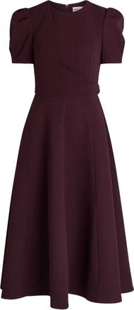 Rebecca Vallance Syrah puff-sleeve A-line midi dress - women - Polyester/Elastane/Polyester/Elastane - 10 - Purple