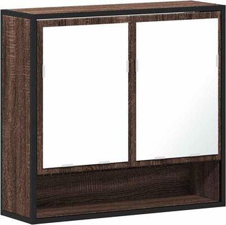vidaXL Bathroom Mirror Cabinet Brown Oak 65x20x60 cm Engineered Wood Vidaxl