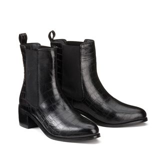 La Redoute Leren boots met kroko spirit en hak