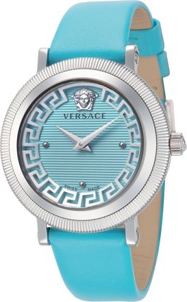 Versace Womens Greca Flourish 35mm Blue Quartz Watch