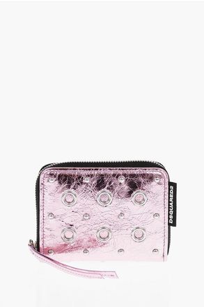 Dsquared2 Metallic-Effect Leather Wallet with Metal Details size One Size
