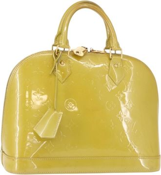 Louis Vuitton Alma Handbag Patent Leather Green Patent_Leather Handbag (Pre-Owned)