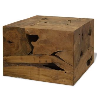 vidaXL Mesa De Centro De Teca Genuina Marr&oacute;n 50x50x35 Cm Vidaxl