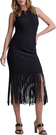 DKNY Dkny Fringe Sweaterdress