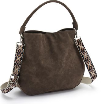 Vivance Handtasche VIVANCE Umh&auml;ngetasche, Damen, Gr. B/H/T: 32cm x 32cm x 9cm, dunkelbraun, Lederimitat, unifarben, Taschen Handtasche, Schultertasche, Henkel