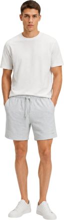 HUGO BOSS Hugo Gestructureerde pyjamashorts met wafelpatroon voor heren (Grijs)