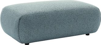 Vente-Unique Puf en tela jaspeada azul MONELIA