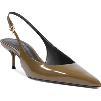 Schutz Paola Mid Slingback Pump in Dried Olive at Nordstrom, Size 5.5