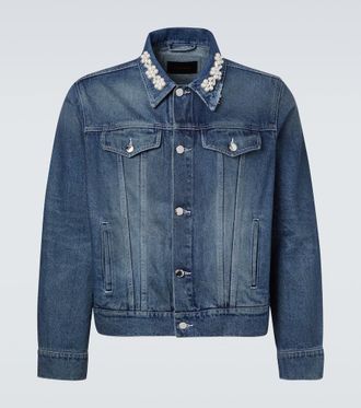 Simone Rocha Embellished cropped denim jacket