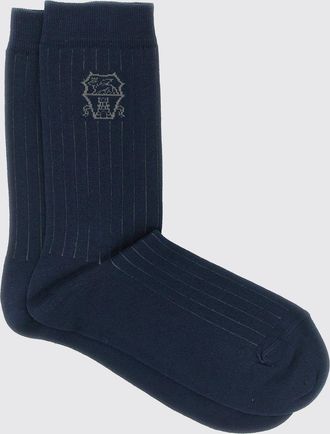 Brunello Cucinelli Calze in cotone a coste con logo