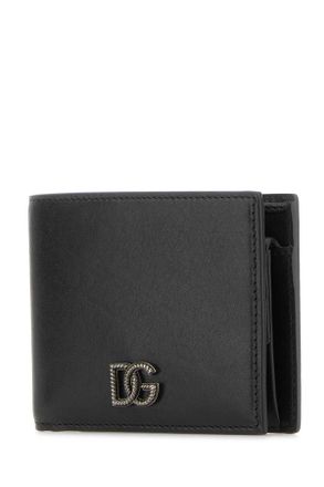 Dolce & Gabbana Mens Black Leather Wallet Nero Vitello Portafogli