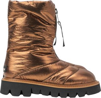 Elena Iachi Bronzen Winterlaarzen - Dames - Winterlaarzen - Bruin - 40 EU - Leer - Schoenen