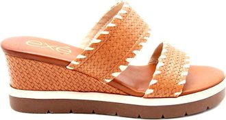 Ex&eacute; Womens Ipanema Low Wedge Sandal In Tan