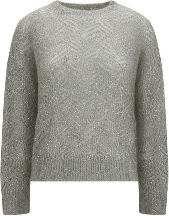 Brunello Cucinelli Gray Linen Womens Sweatshirt