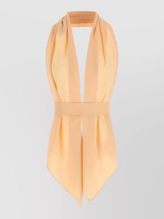 Alberta Ferretti halterneck top scarf style belted waist