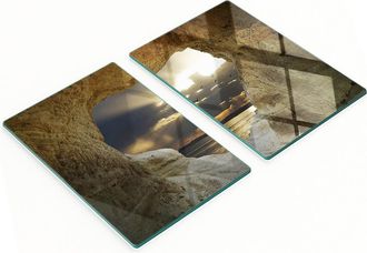 OEM Taglieri Da Cucina Decorativi In Vetro Con Motivo Grotta Marina, 2x40x52 Cm