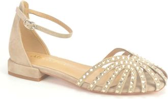 Alma En Pena Beige Platte Sandalen met Bandjes - Dames - Ballerinas - Beige - 39 EU - Schoenen