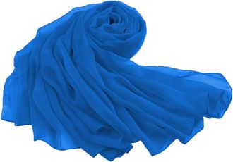 Flora Chiffon Bridal Bridesmaid Shawl Prom Wrap Draping Stole,90 L (Cobalt Blue)