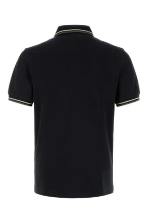 Fred Perry Mens Black Piquet Polo Shirt Blkoatmeallwgr Exterior: Cotton T-shirts And Polos