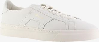 Santoni Niedrige Schnürsneakers aus Leder Double Buckle