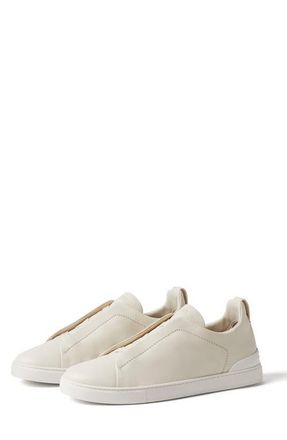 Ermenegildo Zegna Triple Stitch SECONDSKIN Sneaker in White at Nordstrom, Size 12.5Us