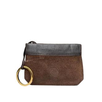 Loewe Pre-owned Compact Suede Wallet - Dames - Pre-owned - Bruin - Maat: ONE Size Su&egrave;de