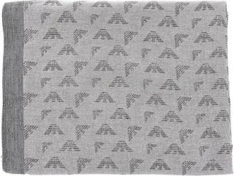 Emporio Armani Viscose-blend scarf with Eagle motif Woman One Size
