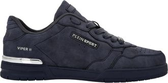 Plein Sport Nabuk Eco Leather Lo-Top Sneakers - unisex - Skateschoenen - Blauw - 35 EU - Polyester - Fitness