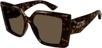 Alexander McQueen Vierkante Zonnebril - Dames - Zonnebrillen - Bruin - 56 MM - Accessoires