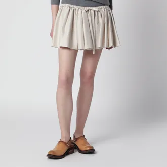 Miu Miu Minigonna con coulisse in pong&eacute; tec opale