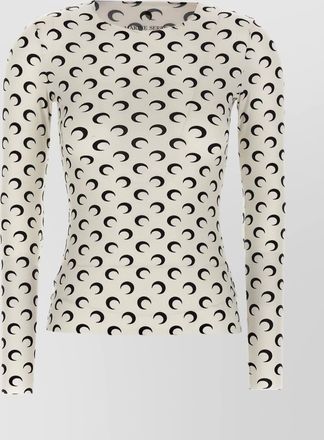 Marine Serre jersey imprim&eacute; lune seconde peau t-shirt