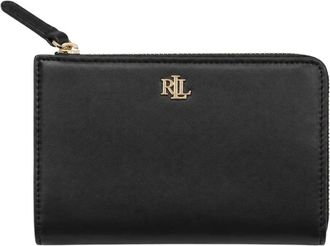 Ralph Lauren Kleine Portemonnee met Dubbele Vouw - Dames - Portefeuilles - Zwart - ONE Size - Leer - Accessoires