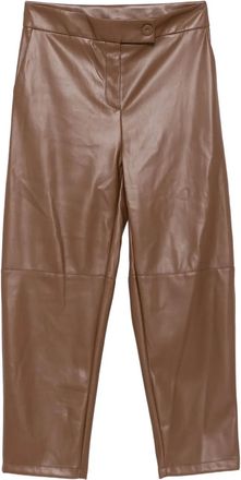Imperial Pantaloni crop con bottoni - Marrone