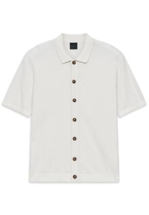 Bugatti Herren Gebreide polo regular fit van katoenmix