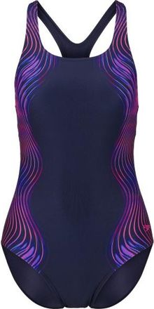 Speedo Print Medalist One Piece Badeanzug f&uuml;r Damen | blau
