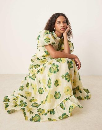 Sister Jane Sister Jane jacquard maxi dress in green floral
